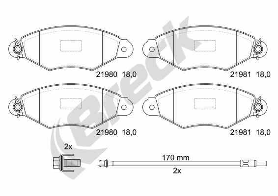 Set placute frana,frana disc 21980 00 702 10 BRECK